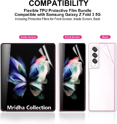 Picture of 4in1 Samsung Galaxy Z Fold 3 5G / Samsung Galaxy Z Fold3 5G Full Coverage Screen Protector Hydrogel Film (Outside Screen + Inside Screen + Back + Side Protector)