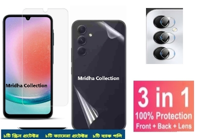 Picture of 3in1 Protector Combo Pack for Samsung Galaxy A25 (Clear Screen Protector Glass+Back Hydrogel Protector Poly+Camera Lens Protector)