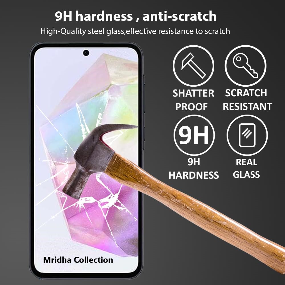Picture of Samsung Galaxy A35 Premium Full Coverage Glass Protector Tempered Glass Screen Protector 9H Hardness Full Coverage