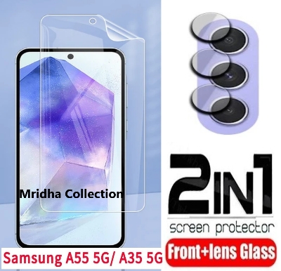 Picture of 2in1 Protector Combo Pack for Samsung Galaxy A35 (Front Hydrogel Screen Protector Poly+Camera Lens Protector)