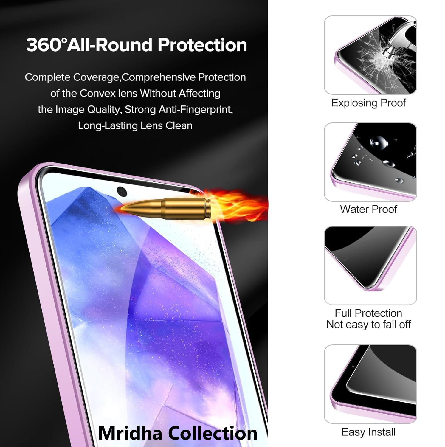 Picture of Samsung Galaxy A35 (5D 9D 11D 13D 21D) Screen Protector Tempered Glass Film 9H Hardness Full Coverage No Bubbles and Fingerprint Scratch-Resistant
