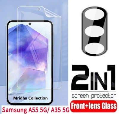 Picture of 2in1 Protector Combo Pack for Samsung Galaxy A55 (Front Hydrogel Screen Protector Poly+9h Camera Lens Protector)
