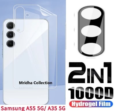 Picture of 2in1 Back Protector Combo Pack for Samsung Galaxy A55 (Back Hydrogel Poly Protector+9h Camera Lens Protector)