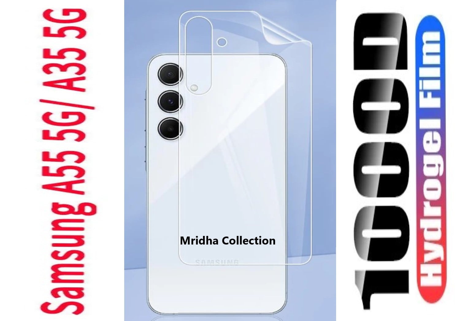 Picture of 3in1 Protector Combo Pack for Samsung Galaxy A55 (Clear Screen Protector Glass+Back Hydrogel Protector Poly+9h Camera Lens Protector)