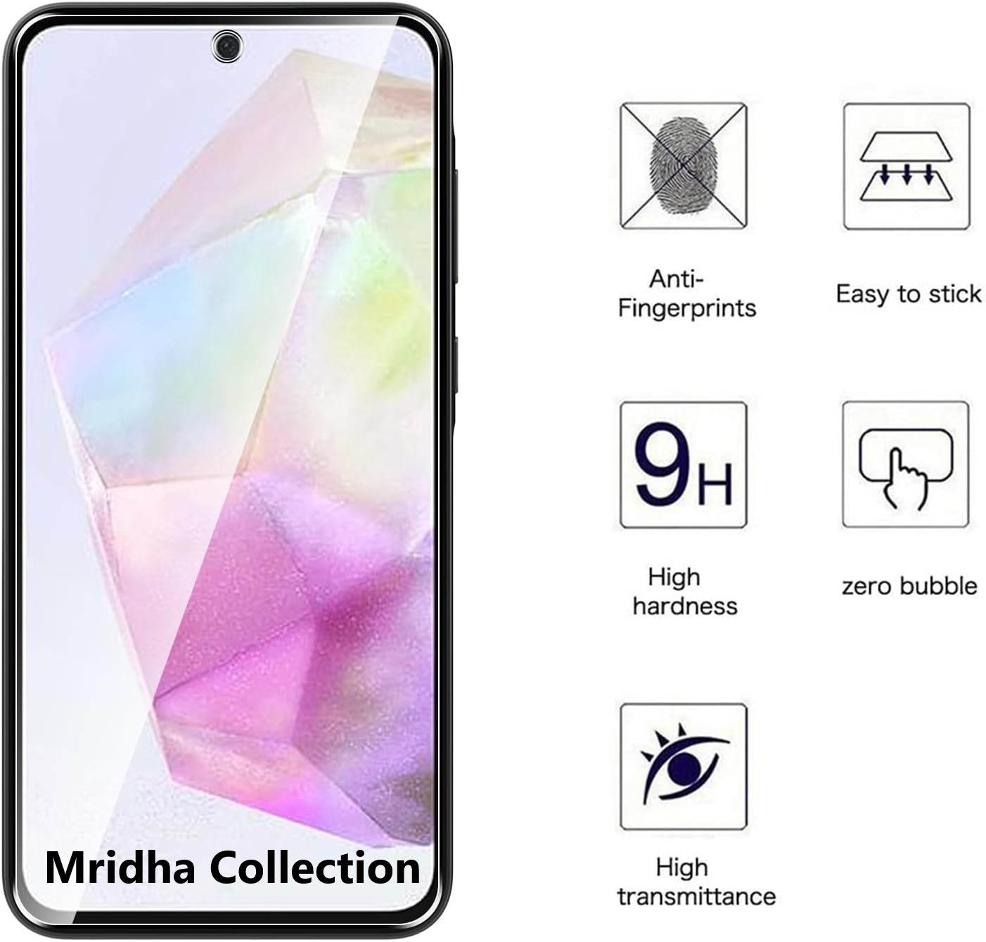 Picture of Samsung Galaxy A55 Screen Protector 3D Tempered Clear Screen protector Premium Product Gorilla Glass Transparent Clear Ultra Thin - Durable & Scratch Resistant - Easy to Install