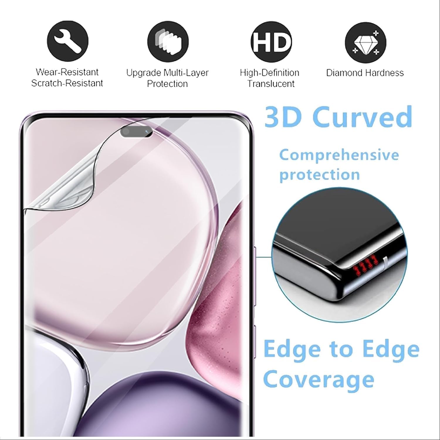 Picture of 3in1 Protector Combo Pack for Honor X9C 5G (Front Hydrogel Screen Protector Poly + Back Hydrogel Poly Protector + 3D Camera Lens Protector)