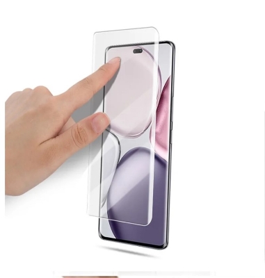 Picture of Honor X9C 5G (A+ GRADE) Premium UV Tempered Glass Screen Protector Curved with Liquid Glue and UV Light -Transparent Clear