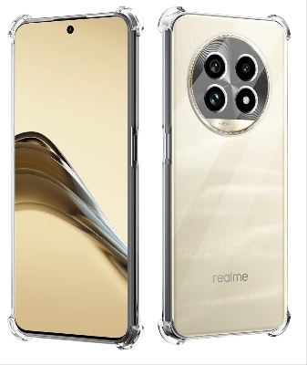 Picture of Realme 13 Pro 5G Silicone Clear Case Soft Flexible TPU Rubber Bumper Shockproof Corners Transparent Clear Back Cover