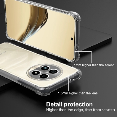 Picture of Realme 13 Pro+ 5G / Realme 13 Pro Plus 5G Silicone Clear Case Soft Flexible TPU Rubber Bumper Shockproof Corners Transparent Clear Back Cover