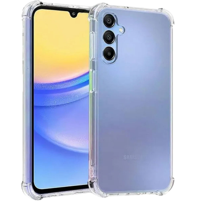 Picture of Samsung Galaxy A15 Silicone Clear Case Soft Flexible TPU Rubber Bumper Shockproof Corners Transparent Clear Back Cover
