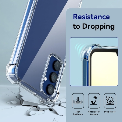 Picture of Samsung Galaxy A25 Silicone Clear Case Soft Flexible TPU Rubber Bumper Shockproof Corners Transparent Clear Back Cover