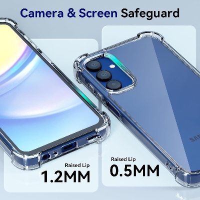 Picture of Samsung Galaxy A25 Silicone Clear Case Soft Flexible TPU Rubber Bumper Shockproof Corners Transparent Clear Back Cover