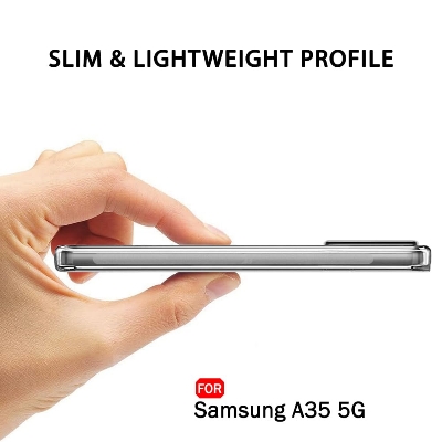 Picture of Samsung Galaxy A35 Silicone Clear Case Soft Flexible TPU Rubber Bumper Shockproof Corners Transparent Clear Back Cover