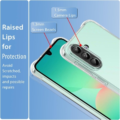 Picture of Samsung Galaxy A26 Silicone Clear Case Soft Flexible TPU Rubber Bumper Shockproof Corners Transparent Clear Back Cover