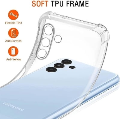 Picture of Samsung Galaxy A16 Silicone Clear Case Soft Flexible TPU Rubber Bumper Shockproof Corners Transparent Clear Back Cover