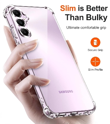 Picture of Samsung Galaxy A56 Silicone Clear Case Soft Flexible TPU Rubber Bumper Shockproof Corners Transparent Clear Back Cover