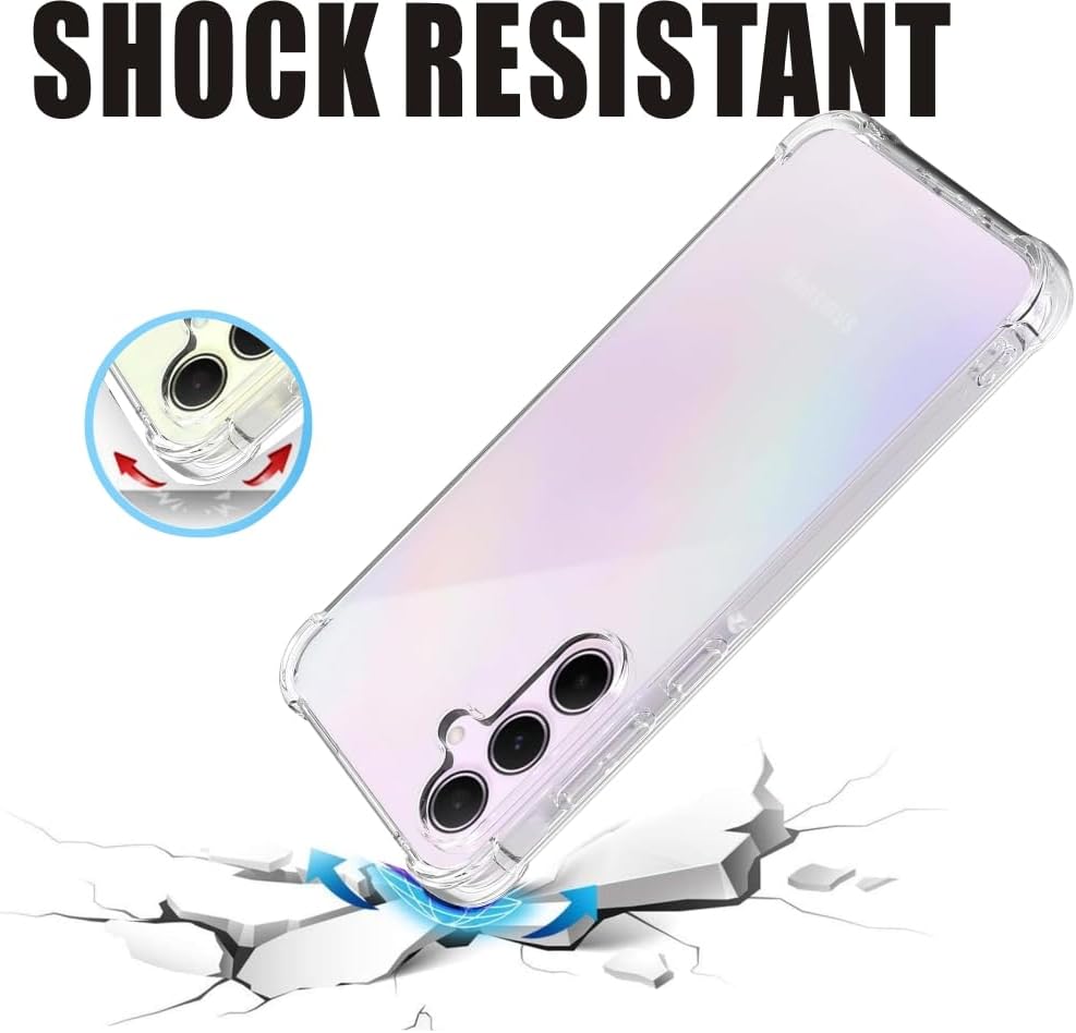 Picture of Samsung Galaxy A55 Silicone Clear Case Soft Flexible TPU Rubber Bumper Shockproof Corners Transparent Clear Back Cover