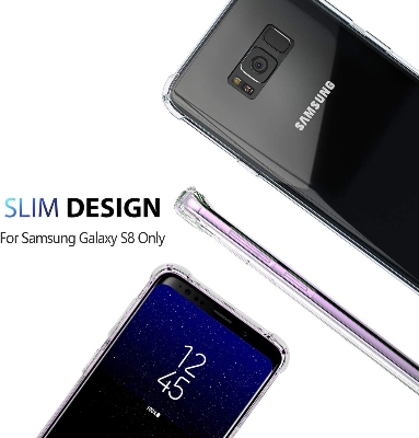 Picture of Samsung Galaxy S8+ / Samsung Galaxy S8 Plus Silicone Clear Case Soft Flexible TPU Rubber Bumper Shockproof Corners Transparent Clear Back Cover