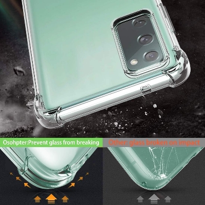 Picture of Samsung Galaxy S20 FE Silicone Clear Case Soft Flexible TPU Rubber Bumper Shockproof Corners Transparent Clear Back Cover