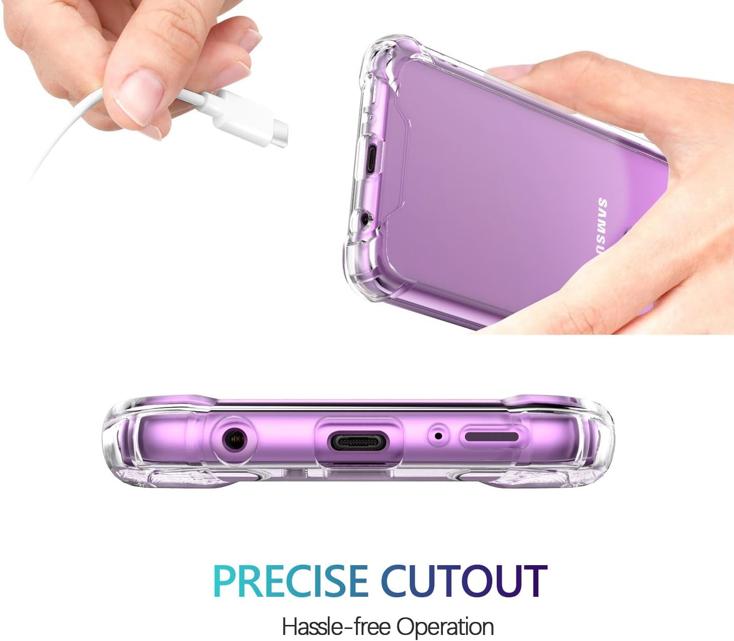 Picture of Samsung Galaxy S9+ / Samsung Galaxy S9 Plus Silicone Clear Case Soft Flexible TPU Rubber Bumper Shockproof Corners Transparent Clear Back Cover