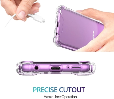 Picture of Samsung Galaxy S9 Silicone Clear Case Soft Flexible TPU Rubber Bumper Shockproof Corners Transparent Clear Back Cover