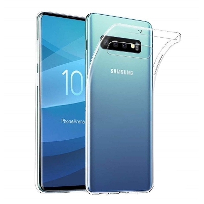 Picture of Samsung Galaxy S10 4G Silicone Clear Case Soft Flexible TPU Rubber Bumper Shockproof Corners Transparent Clear Back Cover