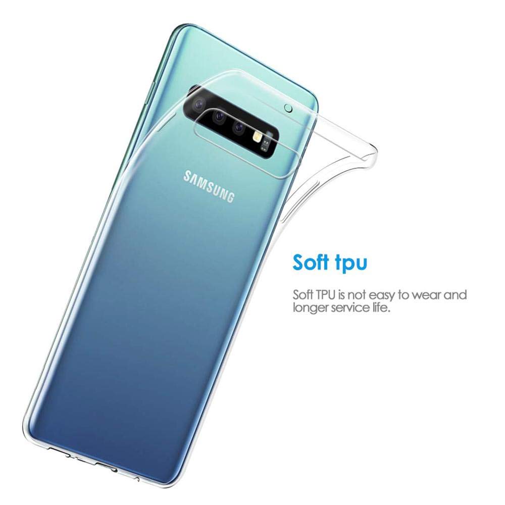 Picture of Samsung Galaxy S10 4G Silicone Clear Case Soft Flexible TPU Rubber Bumper Shockproof Corners Transparent Clear Back Cover