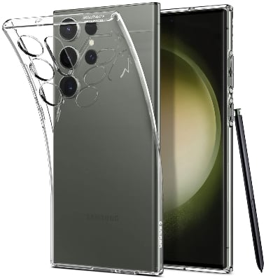 Picture of Samsung Galaxy S23 Ultra 5G Silicone Clear Case Soft Flexible TPU Rubber Bumper Shockproof Corners Transparent Clear Back Cover