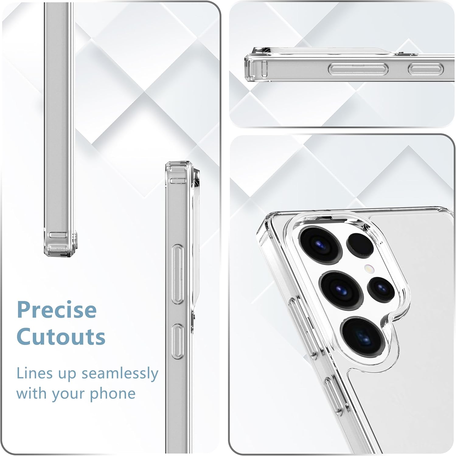 Picture of Samsung Galaxy S25 Ultra 5G Silicone Clear Case Soft Flexible TPU Rubber Bumper Shockproof Corners Transparent Clear Back Cover