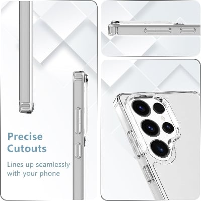 Picture of Samsung Galaxy S25 Ultra 5G Silicone Clear Case Soft Flexible TPU Rubber Bumper Shockproof Corners Transparent Clear Back Cover