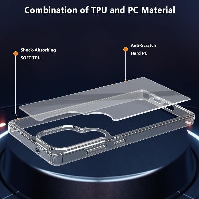 Picture of Samsung Galaxy S25 Ultra 5G Silicone Clear Case Soft Flexible TPU Rubber Bumper Shockproof Corners Transparent Clear Back Cover
