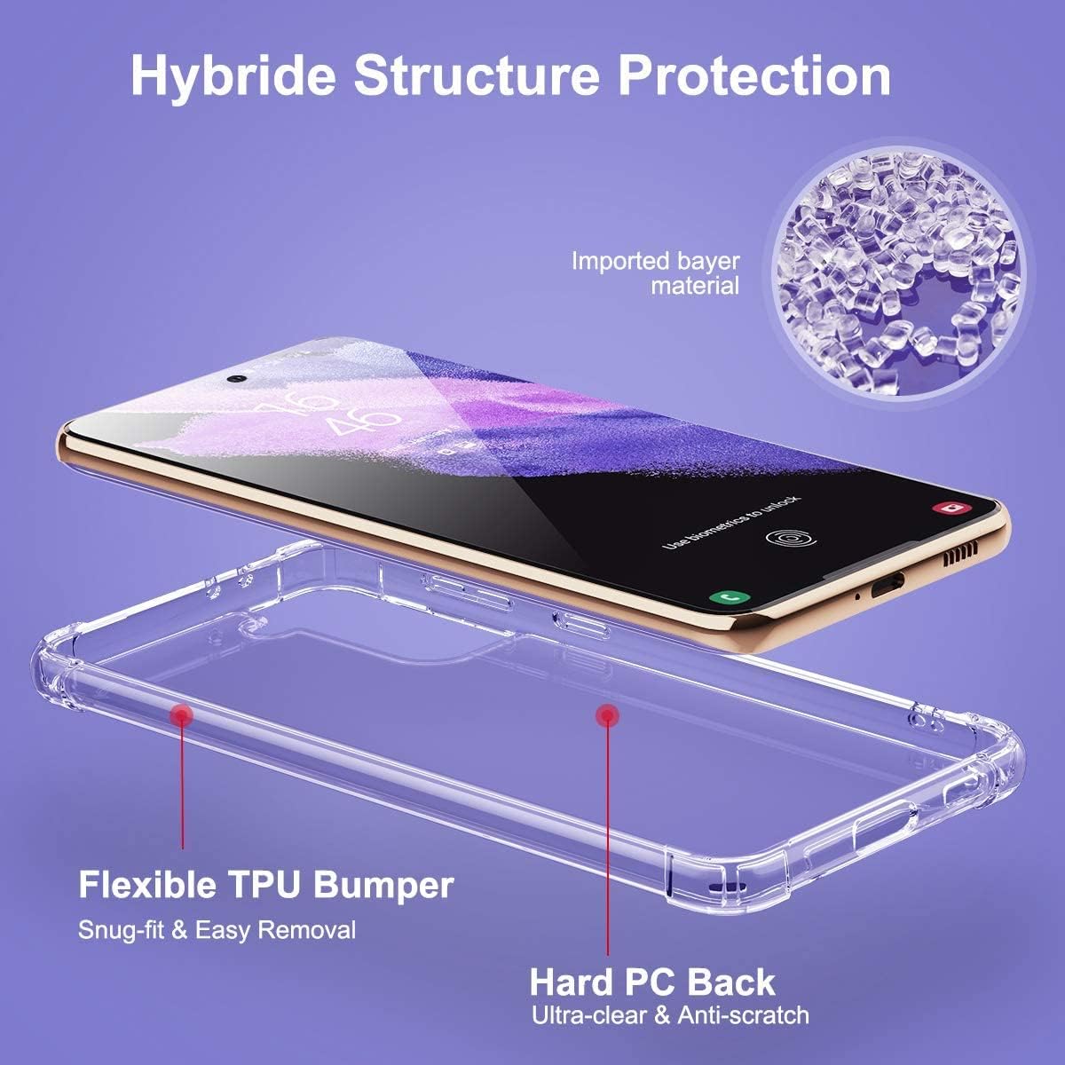 Picture of Samsung Galaxy S22 5G Silicone Clear Case Soft Flexible TPU Rubber Bumper Shockproof Corners Transparent Clear Back Cover