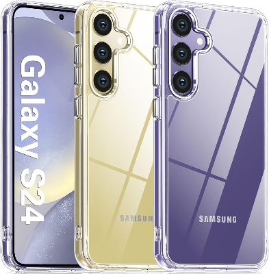 Picture of Samsung Galaxy S24 5G Silicone Clear Case Soft Flexible TPU Rubber Bumper Shockproof Corners Transparent Clear Back Cover