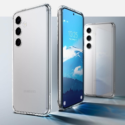 Picture of Samsung Galaxy S24 FE 5G Silicone Clear Case Soft Flexible TPU Rubber Bumper Shockproof Corners Transparent Clear Back Cover