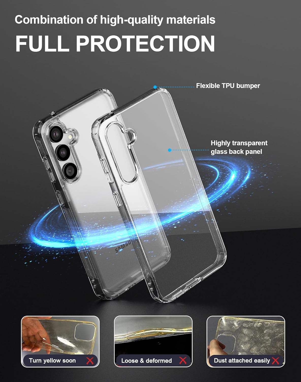 Picture of Samsung Galaxy S23 FE 5G Silicone Clear Case Soft Flexible TPU Rubber Bumper Shockproof Corners Transparent Clear Back Cover