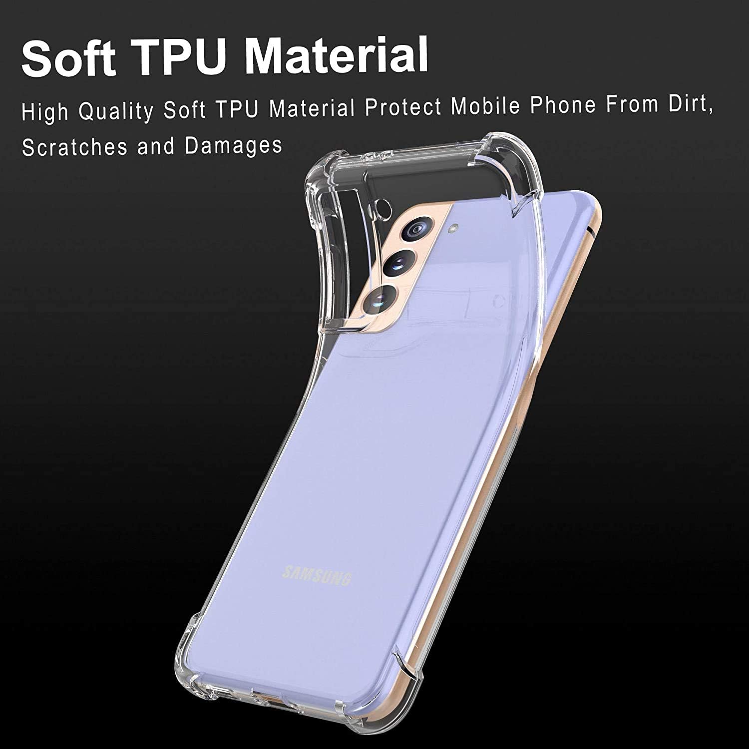 Picture of Samsung Galaxy S21 Silicone Clear Case Soft Flexible TPU Rubber Bumper Shockproof Corners Transparent Clear Back Cover