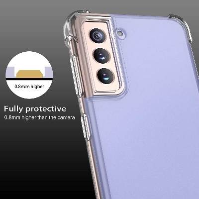Picture of Samsung Galaxy S21 Silicone Clear Case Soft Flexible TPU Rubber Bumper Shockproof Corners Transparent Clear Back Cover