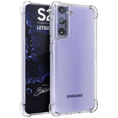Picture of Samsung Galaxy S21 FE Silicone Clear Case Soft Flexible TPU Rubber Bumper Shockproof Corners Transparent Clear Back Cover