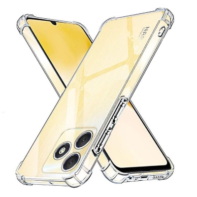 Picture of Realme Narzo N53 (RMX3761) Silicone Clear Case Soft Flexible TPU Rubber Bumper Shockproof Corners Transparent Clear Back Cover