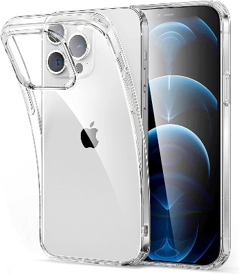 Picture of Apple iPhone 12 Pro Max Silicone Clear Case Soft Flexible TPU Rubber Bumper Shockproof Corners Transparent Clear Back Cover