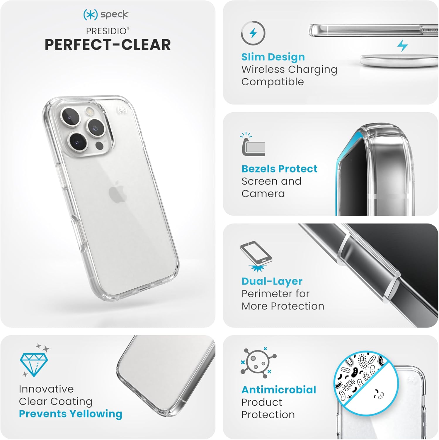 Picture of Apple iPhone 16 Pro Silicone Clear Case Soft Flexible TPU Rubber Bumper Shockproof Corners Transparent Clear Back Cover