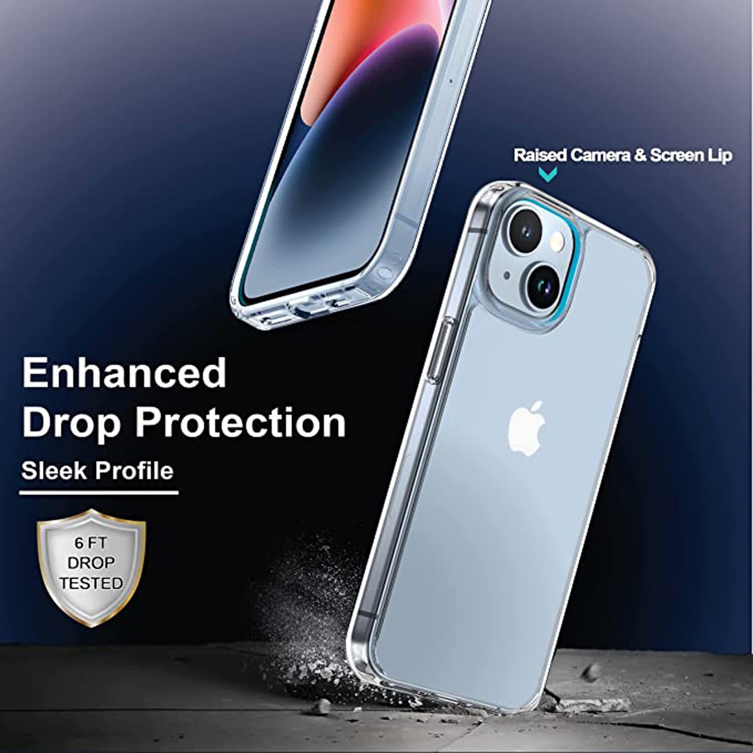 Picture of Apple iPhone 14 Plus Silicone Clear Case Soft Flexible TPU Rubber Bumper Shockproof Corners Transparent Clear Back Cover