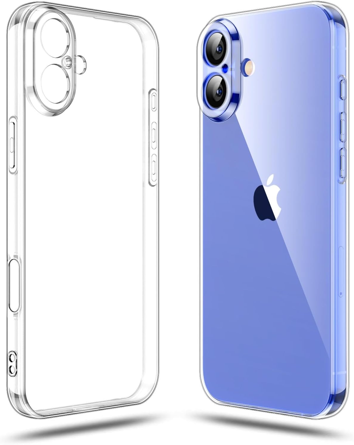 Picture of Apple iPhone 16 Plus Silicone Clear Case Soft Flexible TPU Rubber Bumper Shockproof Corners Transparent Clear Back Cover