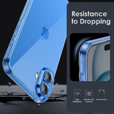 Picture of Apple iPhone 16 Plus Silicone Clear Case Soft Flexible TPU Rubber Bumper Shockproof Corners Transparent Clear Back Cover