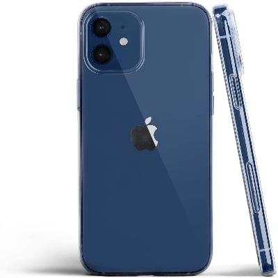 Picture of Apple iPhone 12 Silicone Clear Case Soft Flexible TPU Rubber Bumper Shockproof Corners Transparent Clear Back Cover