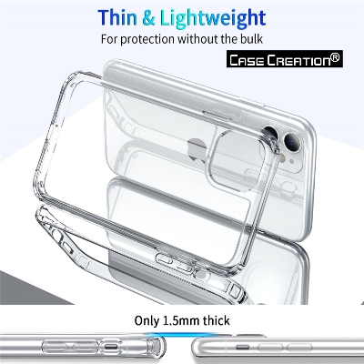 Picture of Apple iPhone 12 Silicone Clear Case Soft Flexible TPU Rubber Bumper Shockproof Corners Transparent Clear Back Cover