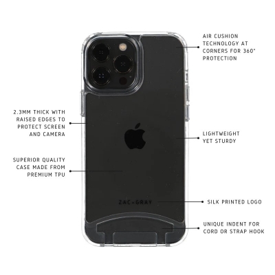 Picture of Apple iPhone 14 Pro Silicone Clear Case Soft Flexible TPU Rubber Bumper Shockproof Corners Transparent Clear Back Cover