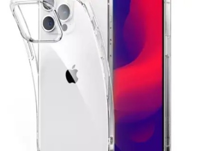 Picture of Apple iPhone 14 Pro Silicone Clear Case Soft Flexible TPU Rubber Bumper Shockproof Corners Transparent Clear Back Cover