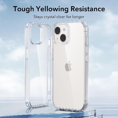 Picture of Apple iPhone 15 Plus Silicone Clear Case Soft Flexible TPU Rubber Bumper Shockproof Corners Transparent Clear Back Cover