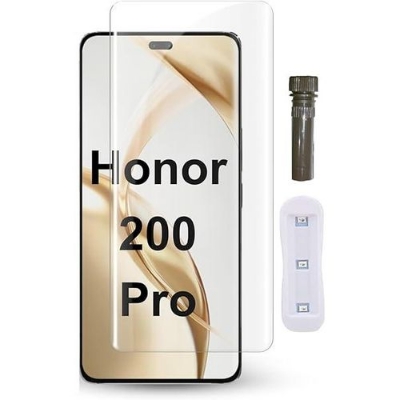 Picture of 3in1 Protector Combo Pack for Honor 200 Pro 5G (A+ GRADE) UV Glass Screen Protector + Back Protector Film + 3D Camera Glass Protector)